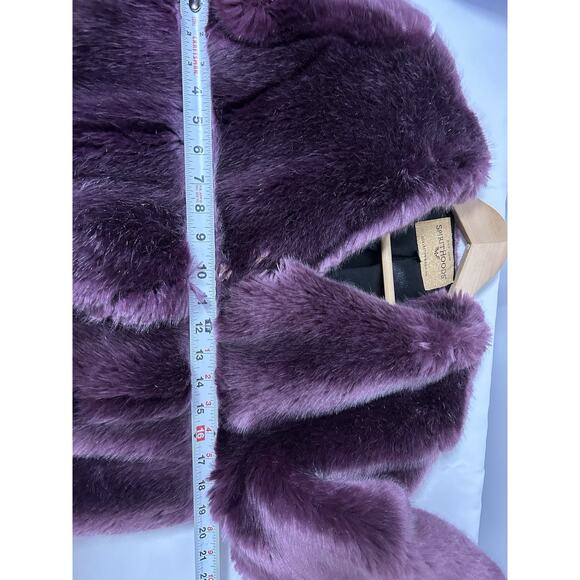 SpiritHoods RARE Dark Purple Faux Fur Coat Jacket Long Size Small Womens - Picture 6 of 10